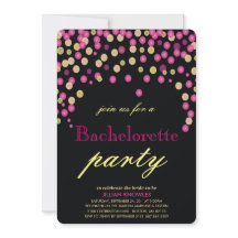 Bachelorette Faux Pink Confetti Party
