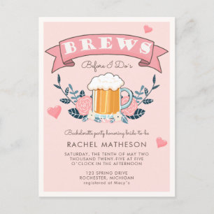 Bachelorette feest bier briefkaart uitnodiging