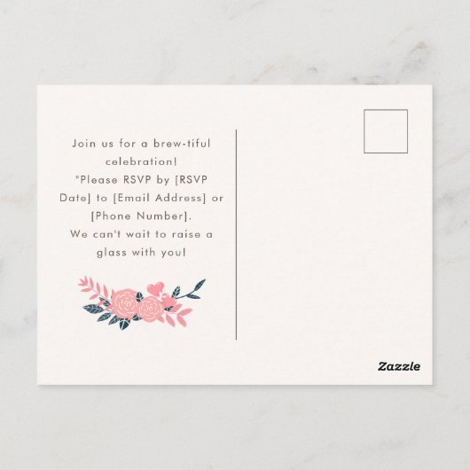 Bachelorette feest bier briefkaart uitnodiging (Achterkant)