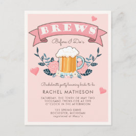 Bachelorette feest bier briefkaart uitnodiging