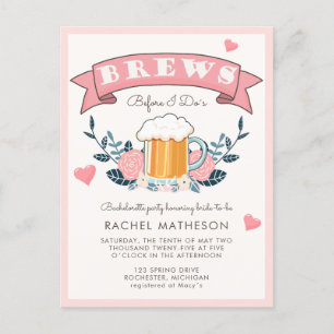 Bachelorette feest bier briefkaart uitnodiging