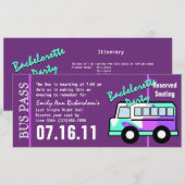 Bachelorette Feest Buspas Kaart (Voorkant / Achterkant)