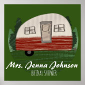 Bachelorette-feest Camper Bergen Weekend Groen  Poster (Voorkant)