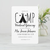Bachelorette-feest Camping Weekend Tent Kaart (Staand voorkant)