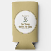 Bachelorette Feest Golfen Goud en Wit Seltzer Blikjeskoeler (Voorkant)