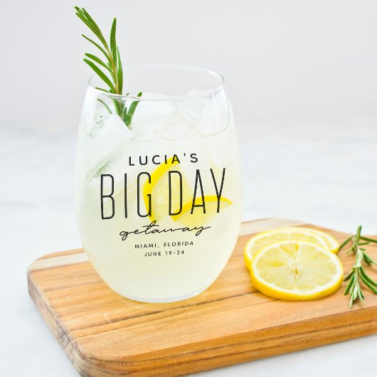 Bachelorette feest grote dag uitje plezier aangepa wijnglas zonder voet