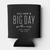 Bachelorette feest grote dag uitje zwart-wit blikjeskoeler (Achterkant)