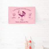 Bachelorette-feest op het strand: laatste toost aa spandoek (Insitu)