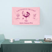 Bachelorette-feest op het strand: laatste toost aa spandoek (Beurs)