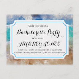 Bachelorette-feest op het strand of tropisch eilan uitnodiging briefkaart