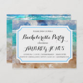 Bachelorette-feest op het strand of tropisch eilan uitnodiging briefkaart (Voorkant / Achterkant)