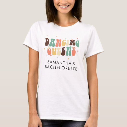 Bachelorette-feest Retro Dansende Koninginnen Maat T-shirt (Voorkant)