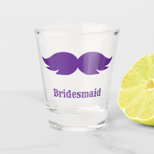 Bachelorette feest / trouw paarse borstelige snor shot glas
