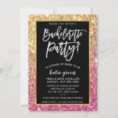 BACHELORETTE FEEST UITNODIGEN glam goud roze glitt Kaart (Voorkant)