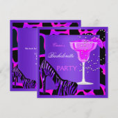 Bachelorette Feest Wild Roze Paars Kaart (Voorkant / Achterkant)