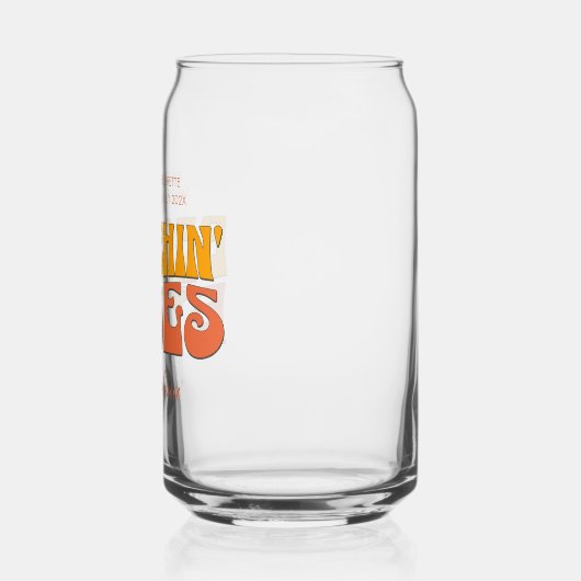 Bachelorette-feestje op het strand Groovy Beachin  Blikvorm Glas (Links)