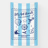 Bachelorette-feestje op het strand Laten we ondeug Spandoek (Verticaal)