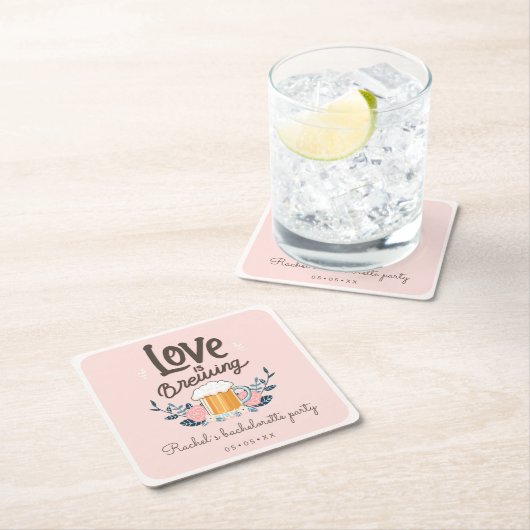 Bachelorette feestliefde is aan het brouwen kartonnen onderzetters (Insitu)