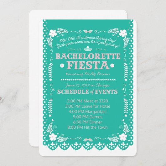 Bachelorette Fiesta Kaart (Voorkant / Achterkant)