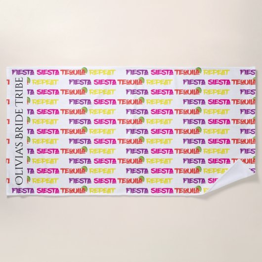 Bachelorette Fiesta Siesta Tequila Repat Strandlaken (Voorkant)