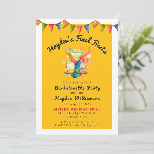 Bachelorette Final Fiesta Mexicaanse themafeest Kaart (Staand voorkant)