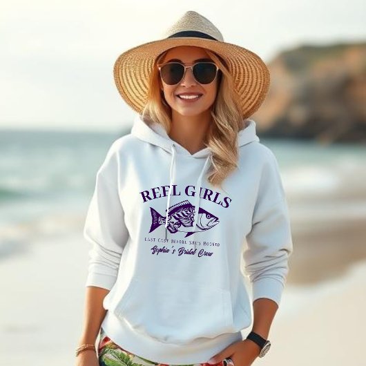 Bachelorette-Fisherman Style Reel Meisjes-Paarse Hoodie