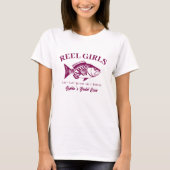 Bachelorette-Fisherman Style Reel Meisjes-Wijn Kle T-shirt (Voorkant)