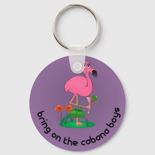 Bachelorette Flamingo/Cabana Boys Sleutelhanger (Voorkant)