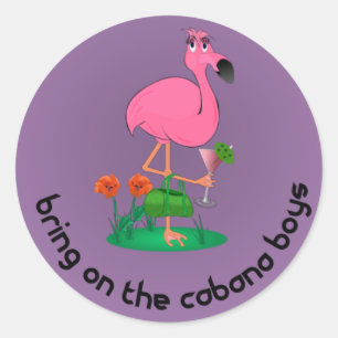Bachelorette Flamingo / Cabana Boys Stickers