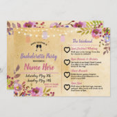 Bachelorette: Floral Jars Pink Wood Programmakaart (Voorkant / Achterkant)