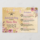 Bachelorette: Floral Jars Pink Wood Programmakaart (Voorkant)