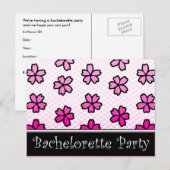 bachelorette , florale uitnodigingen (Voorkant / Achterkant)