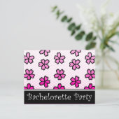 bachelorette , florale uitnodigingen (Staand voorkant)