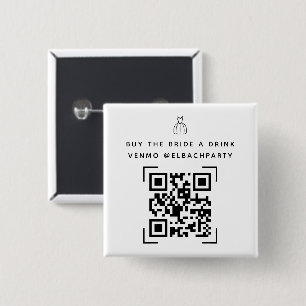 Bachelorette Fonds   Koop De Bruid Een Drankje   Vierkante Button 5,1 Cm