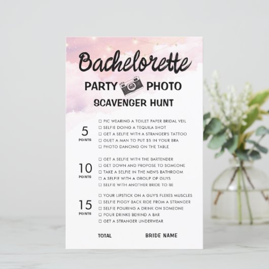 Bachelorette foto Scavenger Hunt spel (Staand voorkant)
