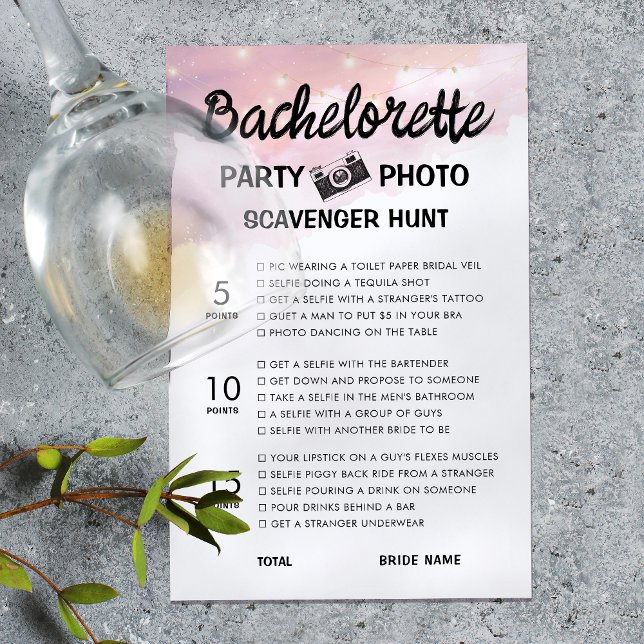 Bachelorette foto Scavenger Hunt spel (Bachelorette photo scavenger Game)