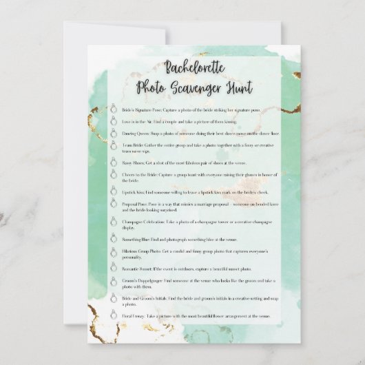 Bachelorette-foto-speurtocht Kaart (Voorkant)