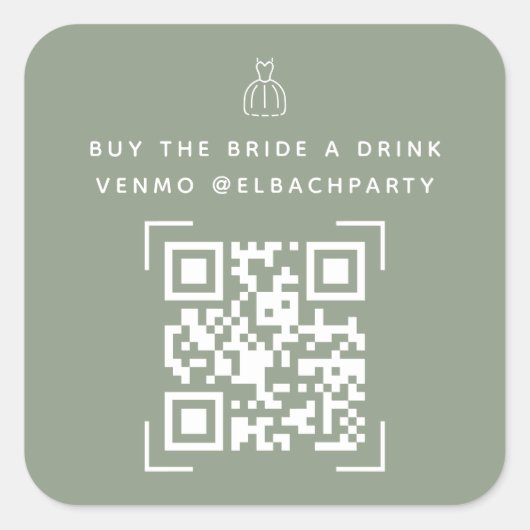 Bachelorette Fund | Koop de Drink Bride A Vierkante Sticker (Voorkant)