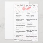 Bachelorette Game "Hoe goed ken je de bruid?" (Voorkant / Achterkant)