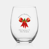 Bachelorette Geboortemaand Bloem December Holly Wijnglas Zonder Voet (Achterkant)