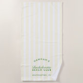 Bachelorette Geel & Groen Retro Modern Strandlaken (Voorkant)