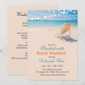 Bachelorette Getaway Beach uitnodiging (Voorkant / Achterkant)