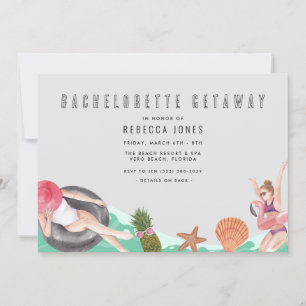 Bachelorette Getaway Girls Trip Invitation Kaart