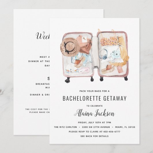 Bachelorette Getaway Kaart (Voorkant / Achterkant)