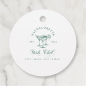 Bachelorette Girl's Club Round Gift Label (Achterkant)
