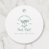 Bachelorette Girl's Club Round Gift Label (Voorkant)