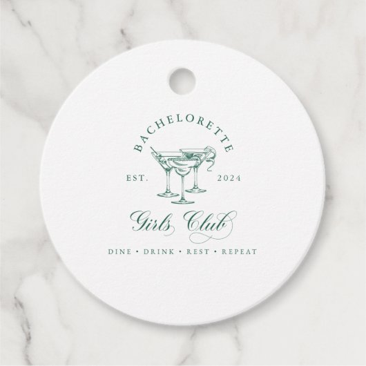 Bachelorette Girl's Club Round Gift Label (Voorkant)