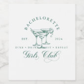 Bachelorette Girl's Club Wijnlabel Wijn Etiket (Enkel label)