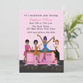 Bachelorette Girl's Night Out, Afro-Amerikaans Kaart (Staand voorkant)