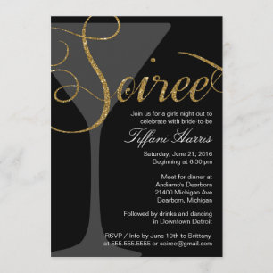 Bachelorette Girls Night Out Soiree Invitation Kaart